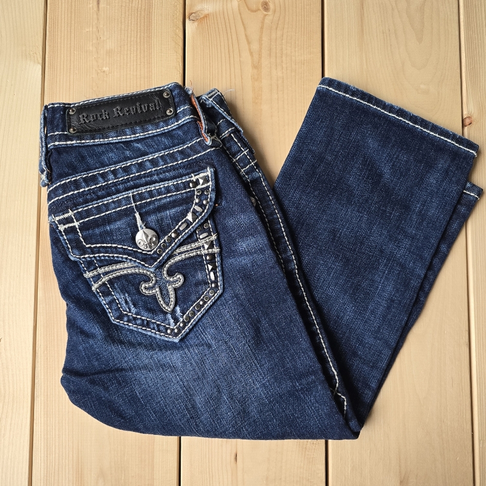 Rock Revival Noelle Capri Denim Cropped Jeans Size 24